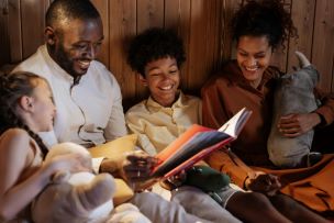 a family reading together