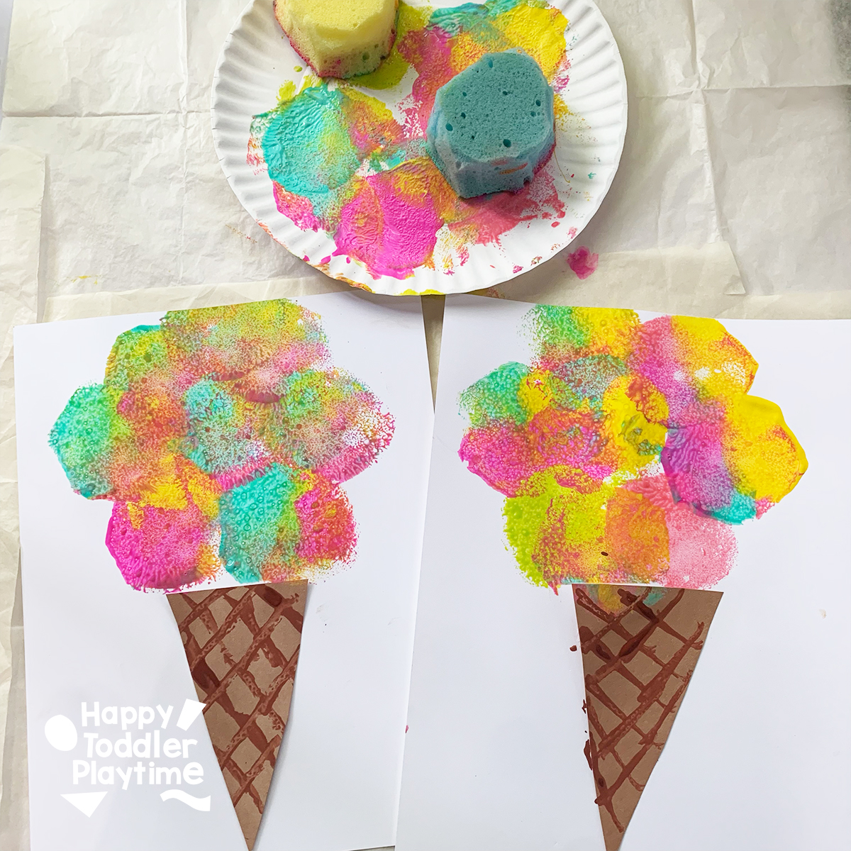 Sponge Painted Ice Cream